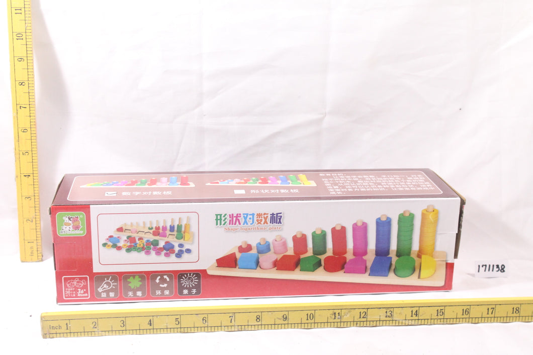 Wooden Counting Pillar with Shapes