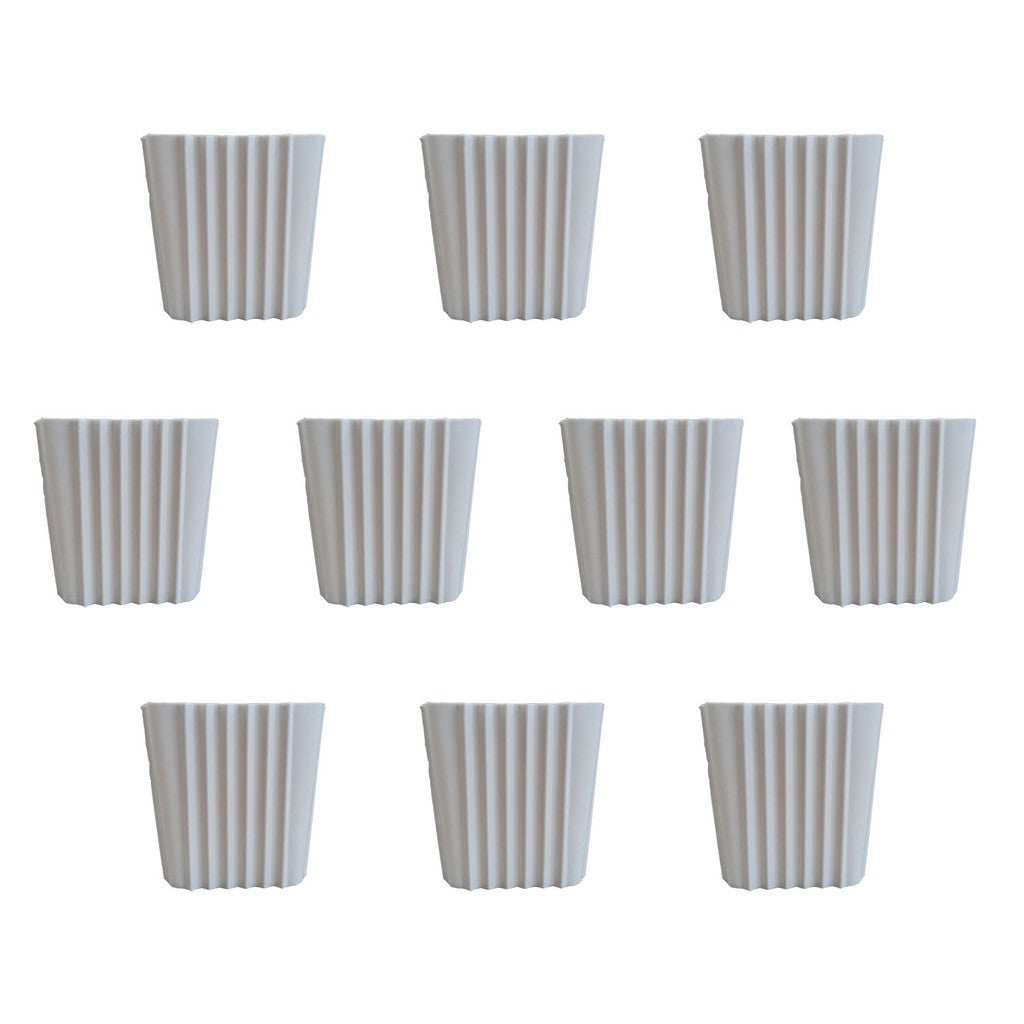 Corrugated Plastic Pots White Pots 3x3 inches