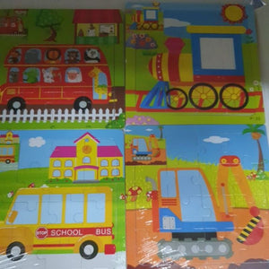 Wooden 3D Jigsaw Puzzle Animals and Transportation Full Puzzle