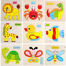 Load image into Gallery viewer, Wooden Puzzle Animal Montessori Toys Wood 3D Jigsaw
