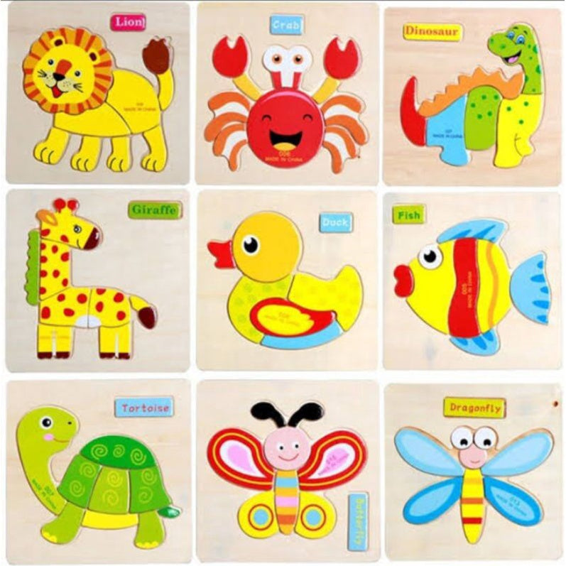 Wooden Puzzle Animal Montessori Toys Wood 3D Jigsaw