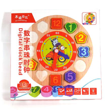 Load image into Gallery viewer, Wooden Clock with Shape Sorting
