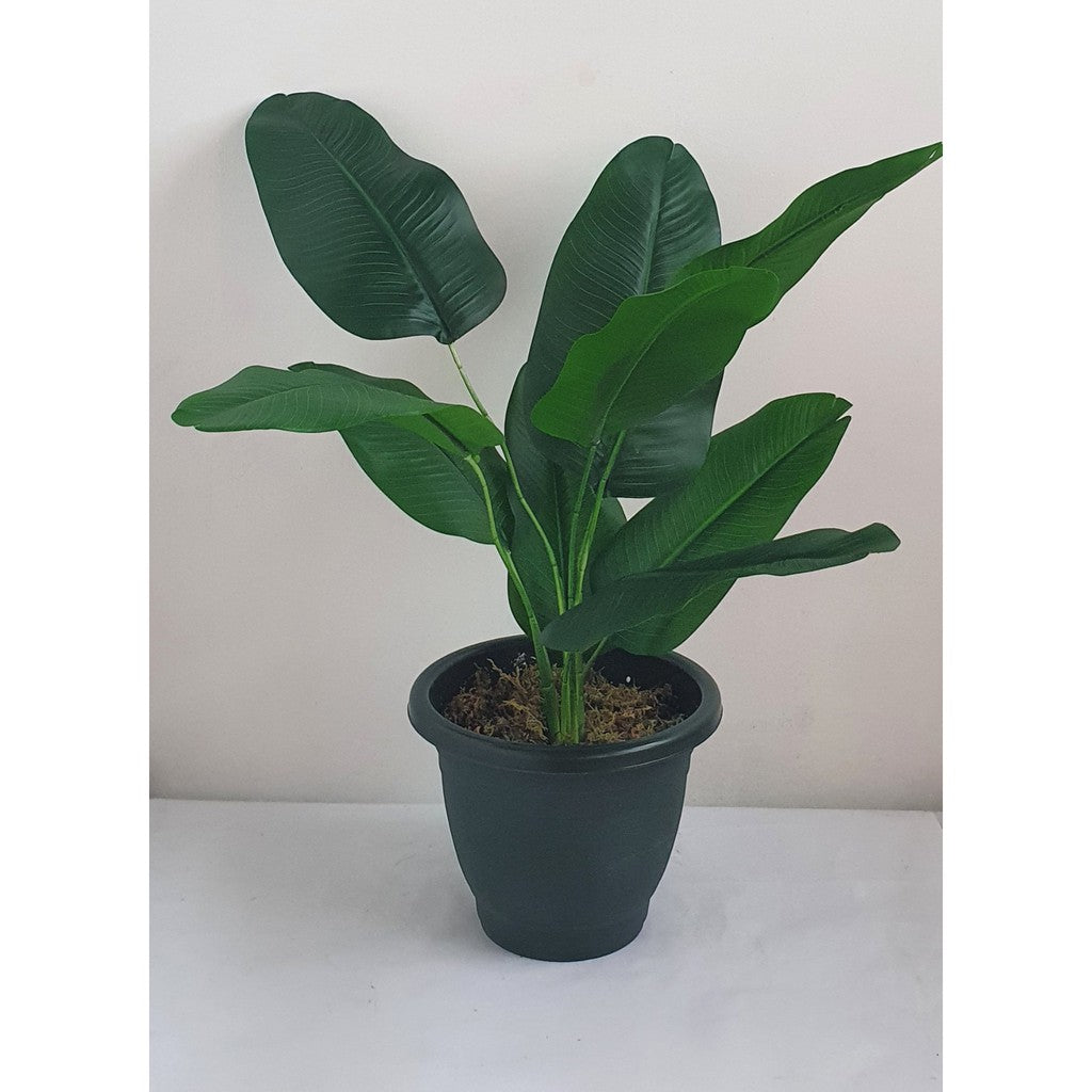 Artificial Traveler Palm Banana Leaves Plant Arrangement in Pot