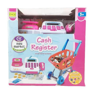 Mini Market Cash Register with Shopping Cart