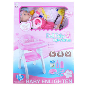 Doll Baby High Chair Set